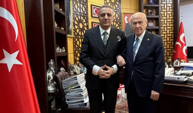 Tahliye edilen Selahattin Yılmaz MHP Genel Başkanı Devlet Bahçeli’yi makamında ziyaret etti