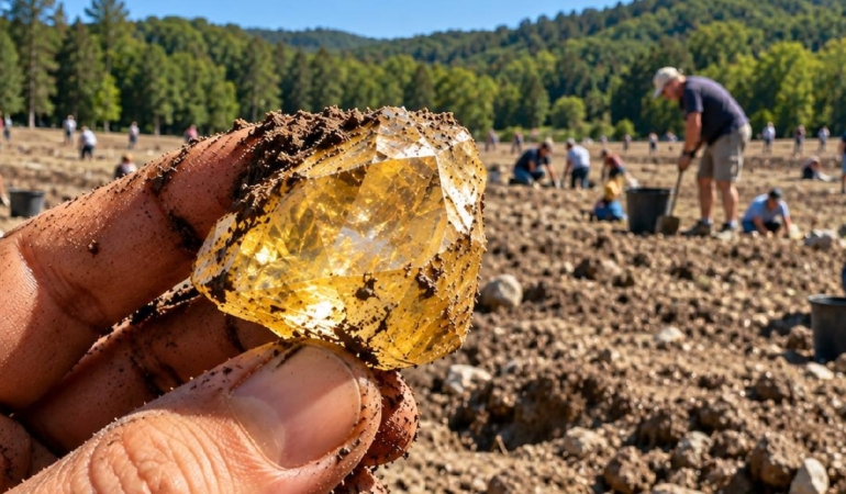 ABD’deki Crater of Diamonds Parkında 4 Karatı Aşan Sarı Elmas Bulundu