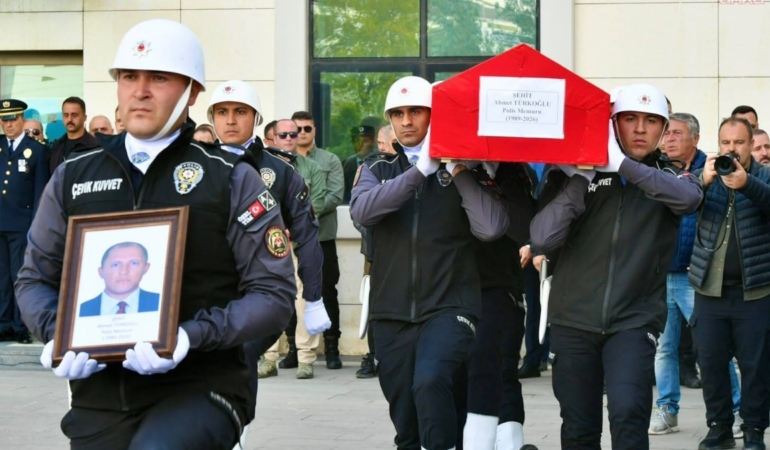 Pursaklar’da Şehit Olan Polis Memuru Ahmet Türkoğlu İçin Ankara’da Tören Düzenlendi